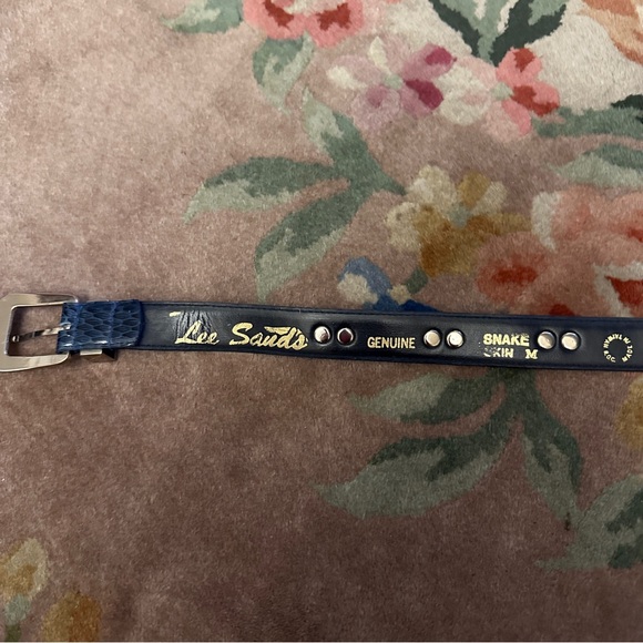 Lee Sands navy blue snakeskin belt small - Picture 4 of 5